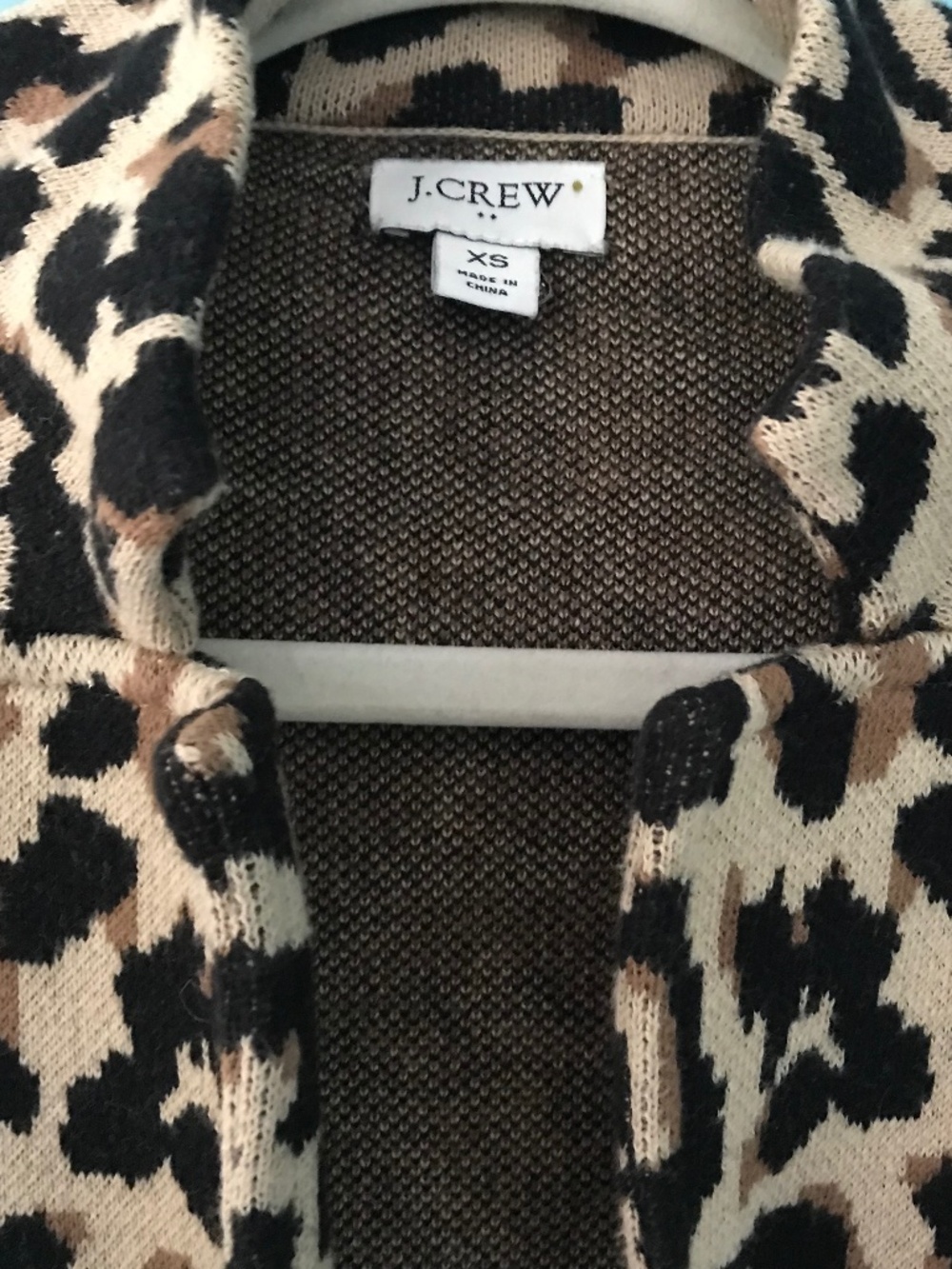 J.Crew leopard sweater jacket/cardigan